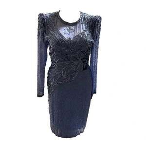 NWT Jacqueline Ferrar Sequin Beaded Vintage Dress Size 14